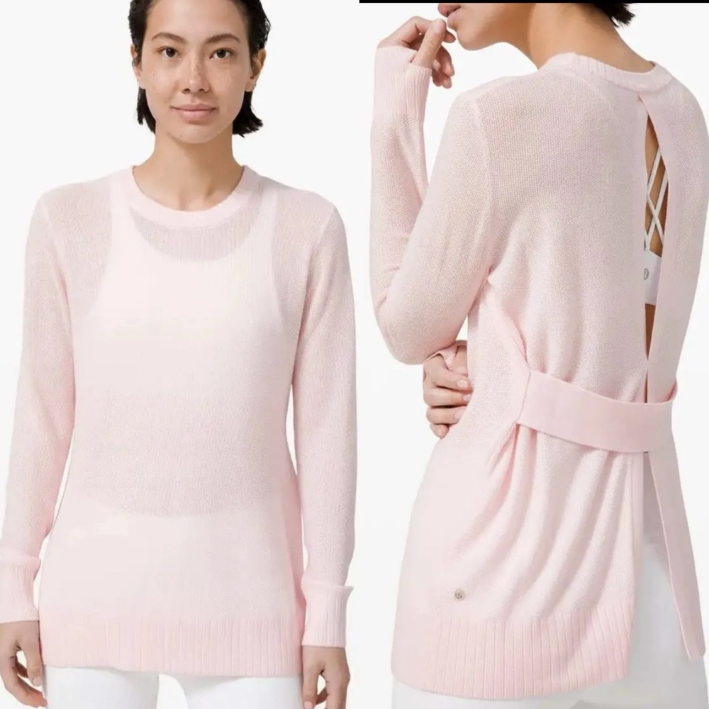 lululemon athletica Light Pink Open-Back Crew Sweater